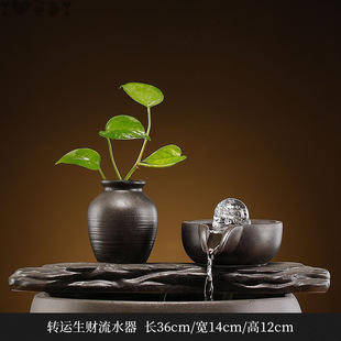Ceramic Automatic Circulating Water Fish Basin Fish Tank Fish Tank Water Matching Fountain Waterfall Landscape Accessories Decoration Direct Sales
