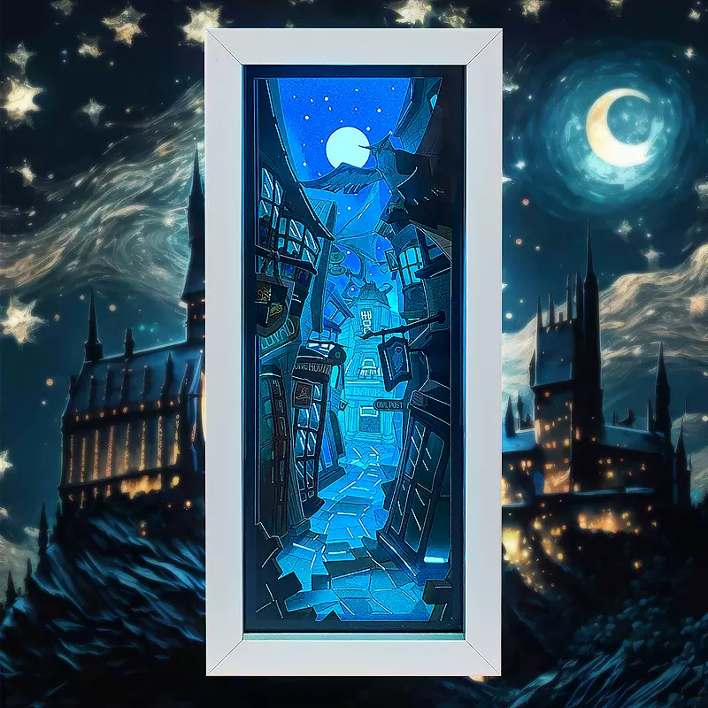 哈利波特对角巷街角创意礼品3D立体纸雕灯小夜灯定制usb插电摆件