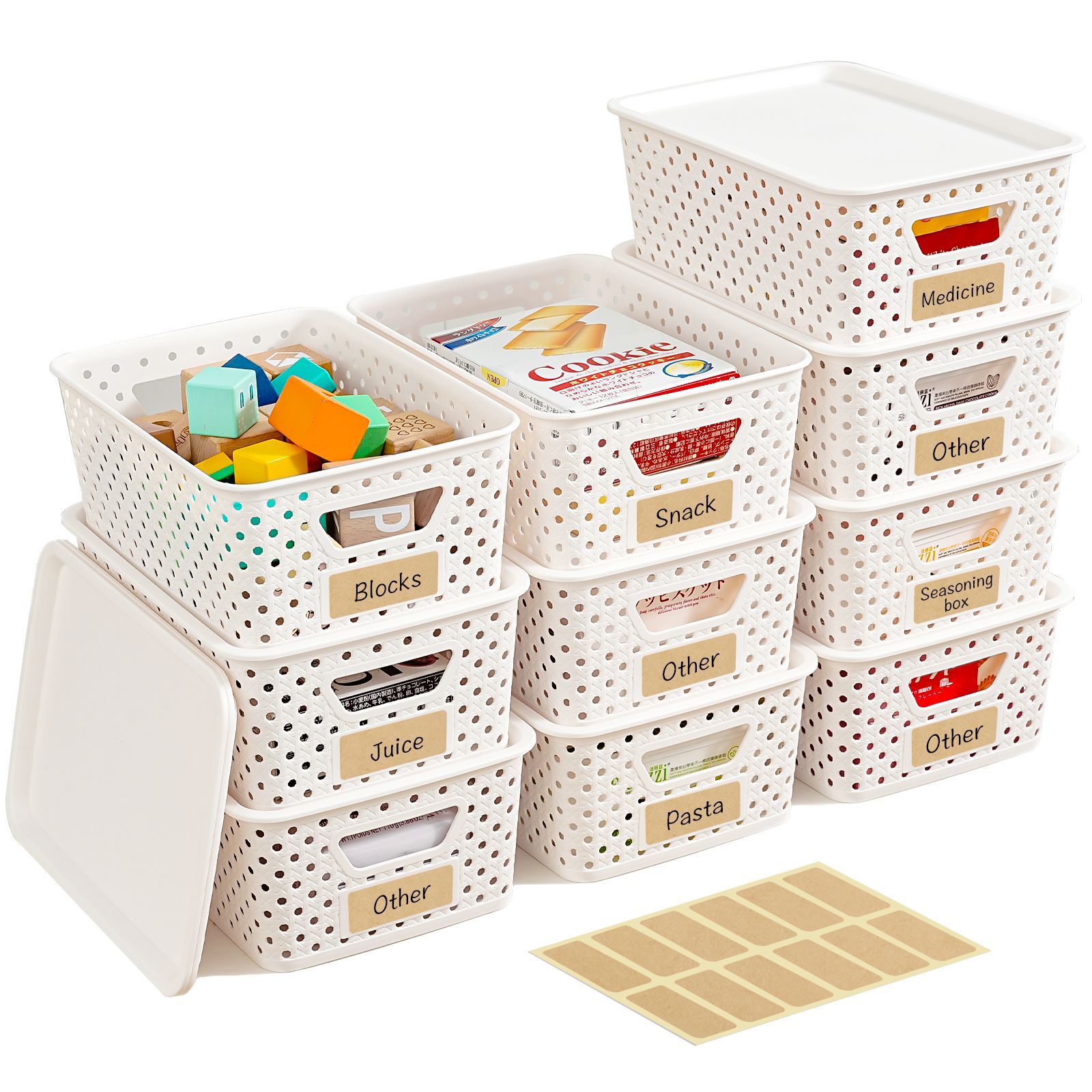 Cestas de almacenamiento de plástico al por mayor transfronterizas cajas de almacenamiento de artículos de escritorio bocadillos rectangulares de juguetes cestas de almacenamiento de artículos