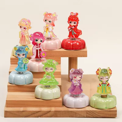 Luminous Flower Fairy Rotating Ornament for Car and Desktop, Rotatable Decorative Piece, Gift for Selling at Stalls, Wholesale Gifts (Car ornaments) - 1-random-glow-in-the-dark-flower-fairy-ceramic-base-for-rotation