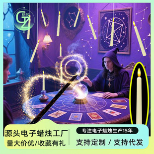 Promotional Halloween Wizard Party Creative Hanging Harry Potter Magic Wand with Scanning Timing Function Candle Light
