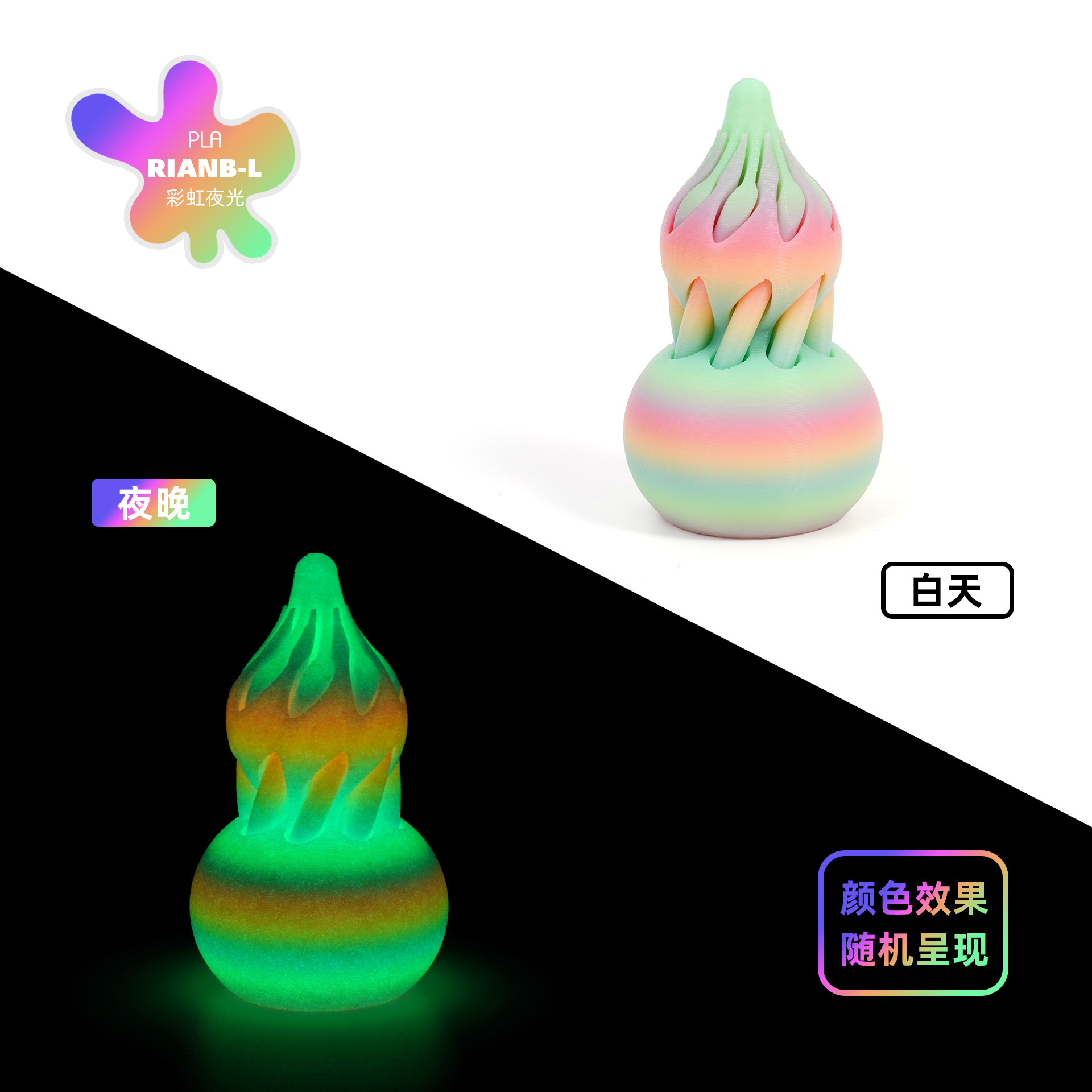 Impresión transfronteriza 3D calabaza descompresora espiral espiral descompresora artefacto regalo ornamentos de punta de dedo de dos colores vórtice juego