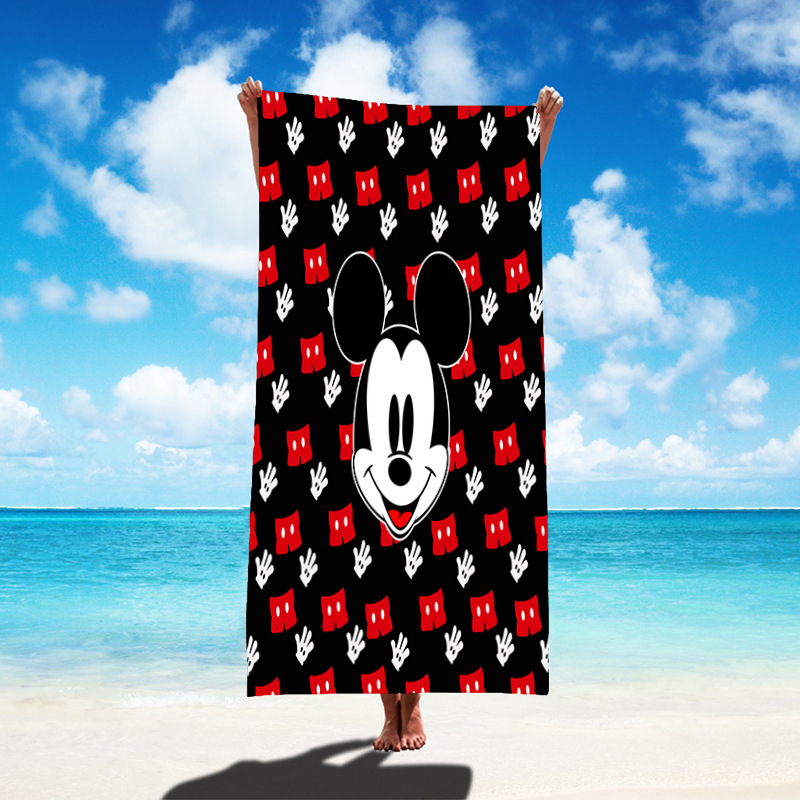 Hot Sale Cartoon Cartoon Donald Duck Mickey Mouse Bath Towel Square Beach Towel Microfiber Quick-Drying Printing