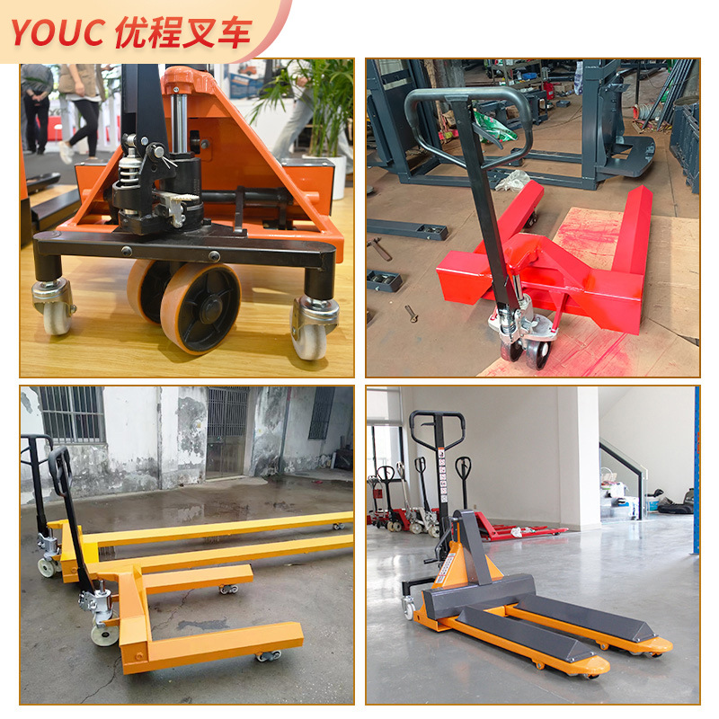 Camión de papel de bobina manual personalizado Carretilla elevadora Camión hidráulico Camión transportador Camión de rodillo de hilo Camión de ganado