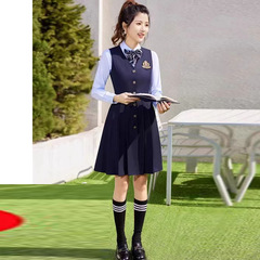 Jk制服馬クリップスカート学生クラス服ワンピース学校は学院風日系学院風が腰を収めている