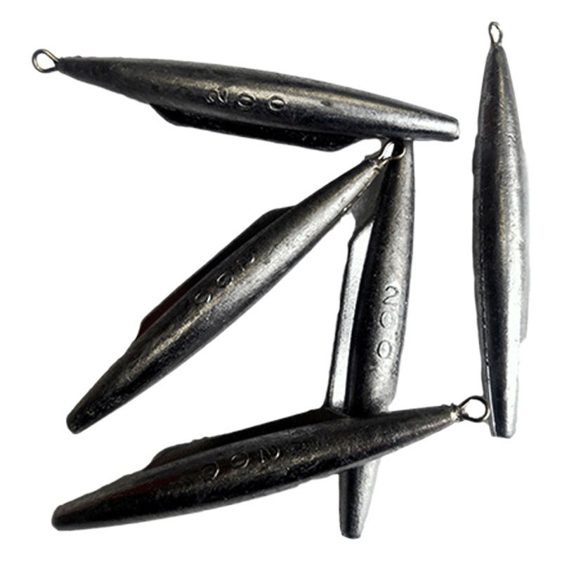Submarine-Shaped Lead Sinker for Long-Distance Sea Fishing, Fishing Gear with Ring, Submarine Lead Fishing Boat-Shaped Lead Sinker