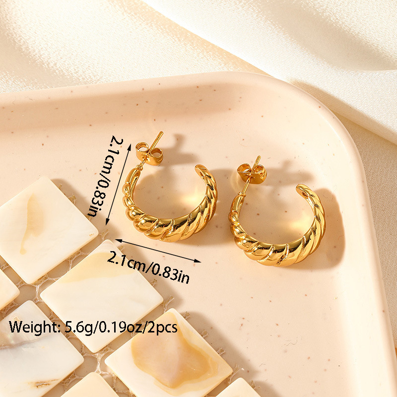 10g Weight Titanium Steel Ear Needle Material Ear Studs Classification 1 Pair Quantity Daily, Street Occasion Titanium Steel Material Geometric Pattern All Seasons Season Women's Gender Plating Design Retro, Commute Style 1 Pair Retro Commute Geometric Plating Titanium Steel Ear Studs 42