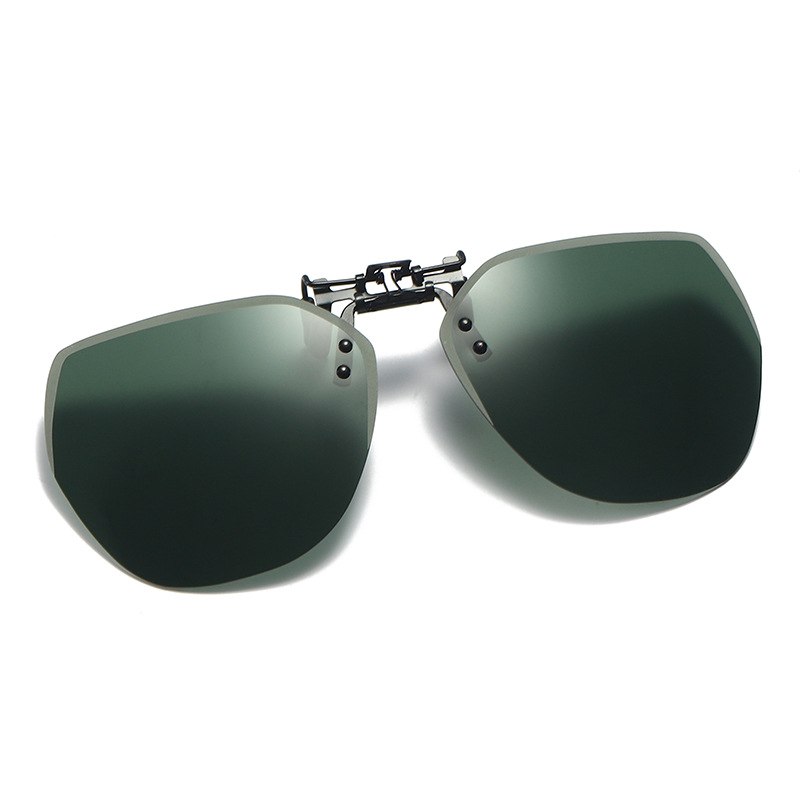 2021 New upturn sunglasses polarized clip frameless polygonal men's and women's sunglasses clip wholesale 1020