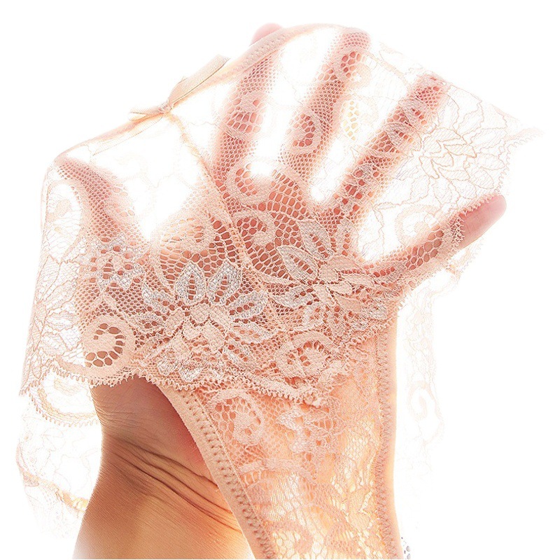 Tanga sexy cintura baja T pantalones de encaje transparente ropa interior hueca deseo puro de las mujeres ropa interior de estudiante de secundaria de las mujeres