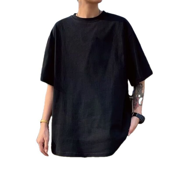 Summer solid color white short sleeve T-shirt for students