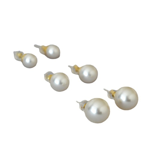 Korean Fever same style high-shine imitation Schiesser crystal pearl 650 color number 925 silver stud earrings for women