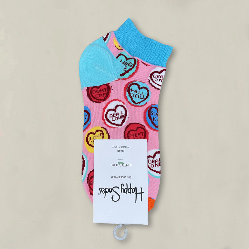 HappySocksハイスキンのショートソックスの漫画の浅い口の低い女性のスウェーデンのファッションのタイプのソックスの春夏のカラー