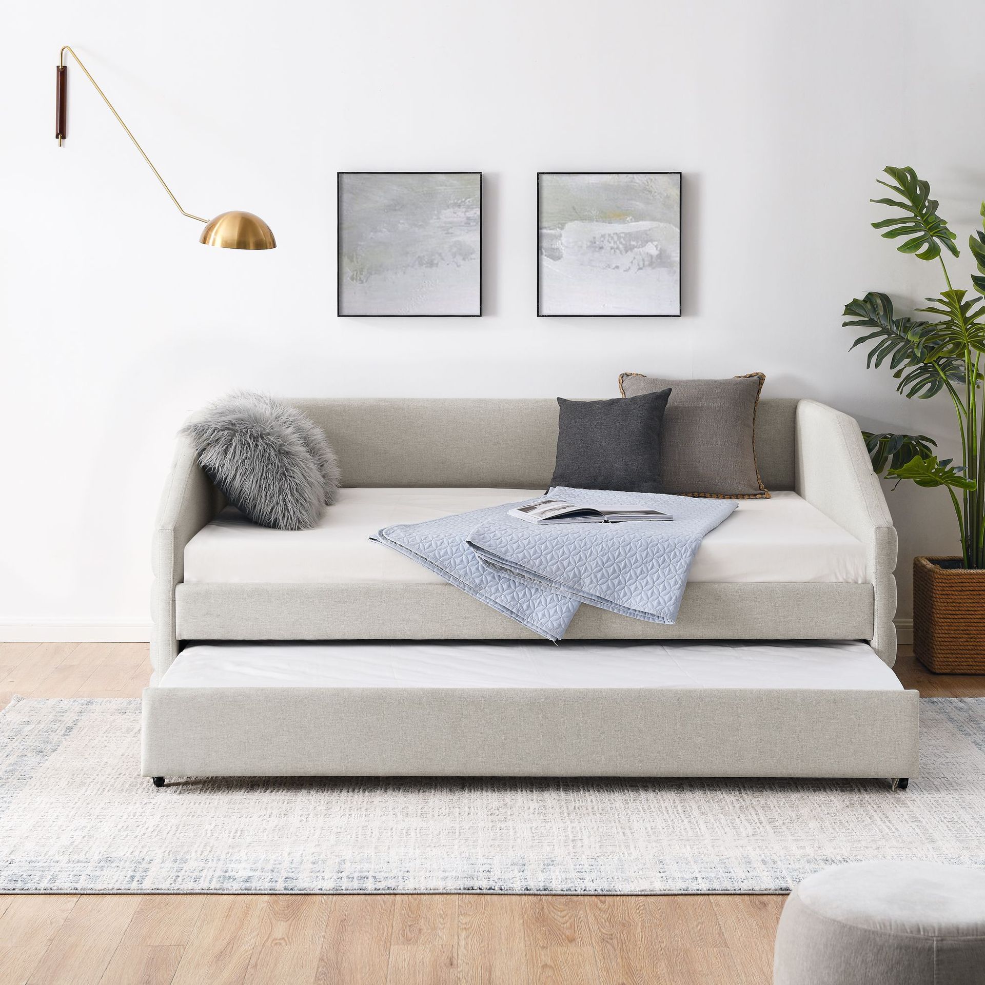 Cama de tela moderna y simple nórdica de lujo ligero pequeño paquete blando red dormitorio principal colchón de espuma de memoria cama doble