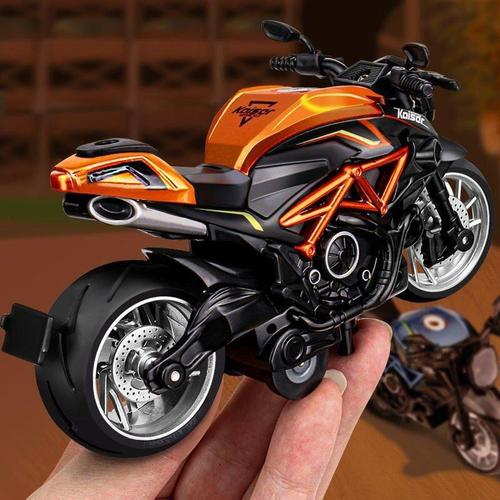 Simulated Iron Horse Motorcycle Pull-back Alloy Model with Lights and Sound Effects, Toys for 3-Year-Old Boys, Gift