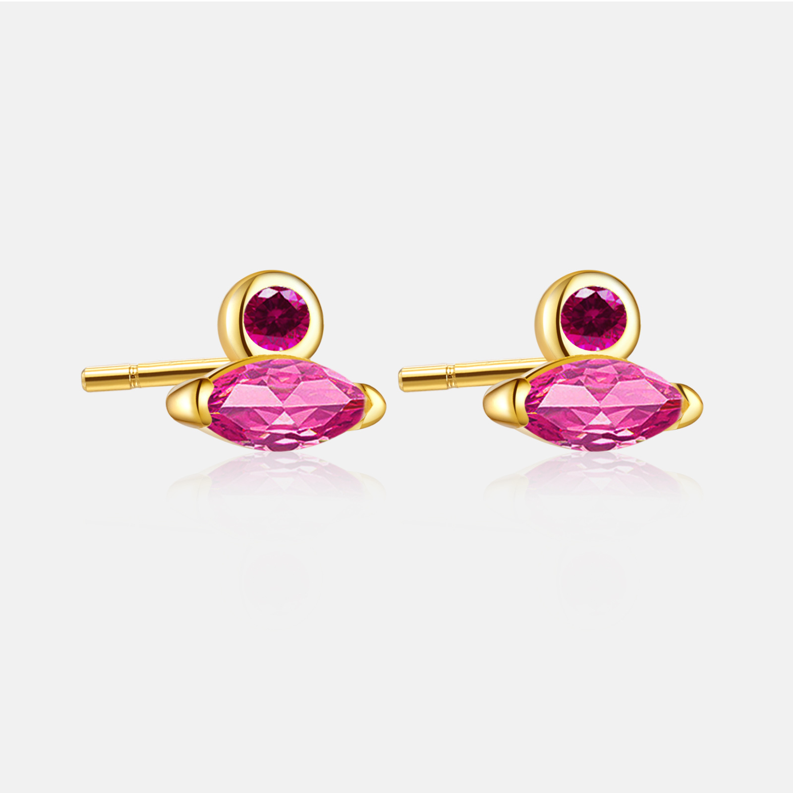 Women's Gender 1 Pair 925 Sterling Silver Zircon Geometric Ear Studs
