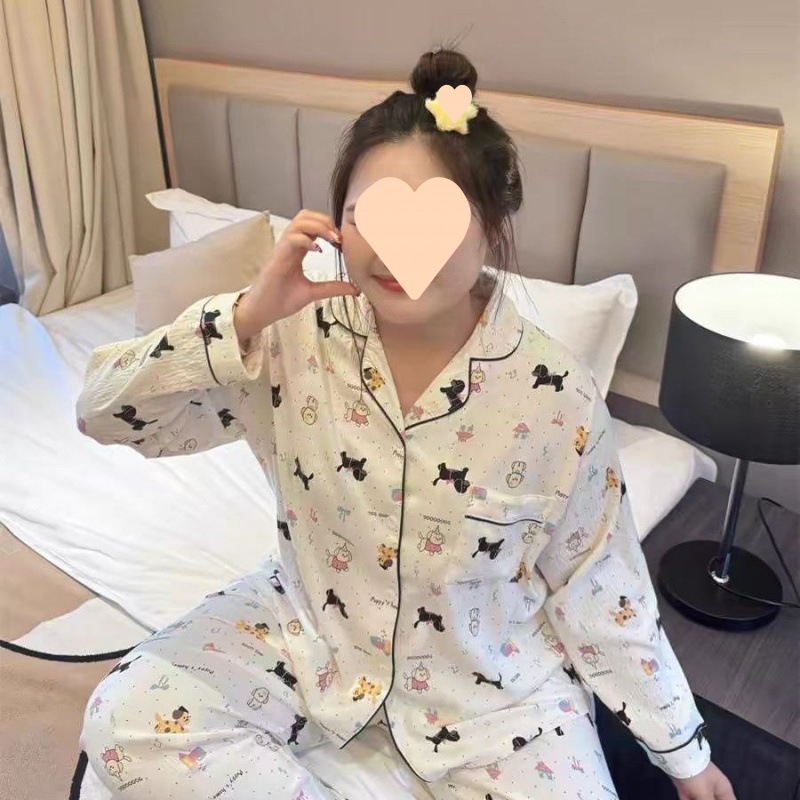 特肥加大码250斤可外穿新款卡通云朵棉睡衣甜美公主风家居服套装