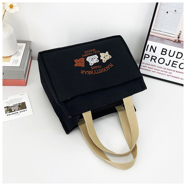 New wholesale fashionable and high-quality canvas handbag, simple and portable, easy to carry for going out, versatile lunch box and bento bag undefined