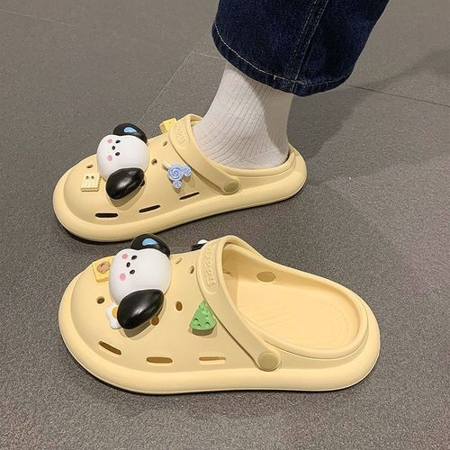 New Breast Puppy Croc Shoes Women's Non-Slip Thick-Soled Slippers for Summer Couples at the Beach Home