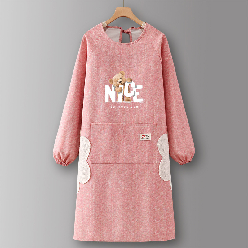 핑크 SJ815NI 곰 순면 긴소매 손으로 닦을 수 있음