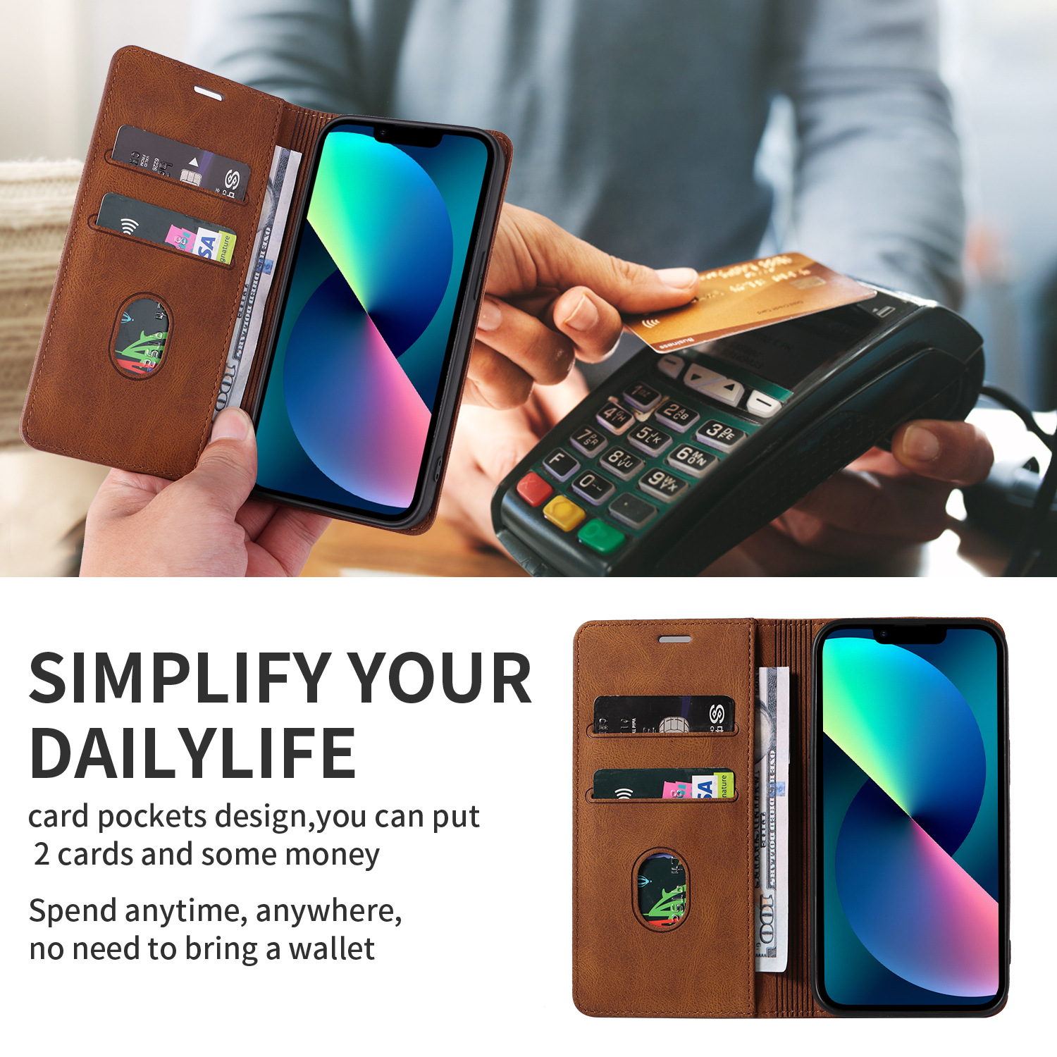 Leather Wallet Case For Iphone 17 16 Se 3 And Samsung S25 Models_voghion.com