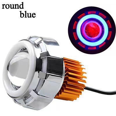 Electric Vehicle, Tricycle, Motorcycle Led Headlights, Car Spotlights, Bi-Xenon Lenses, High and Low Beam Lights, Waterproof Front Headlights (Ön faralar) - round-big-red-and-small-blue