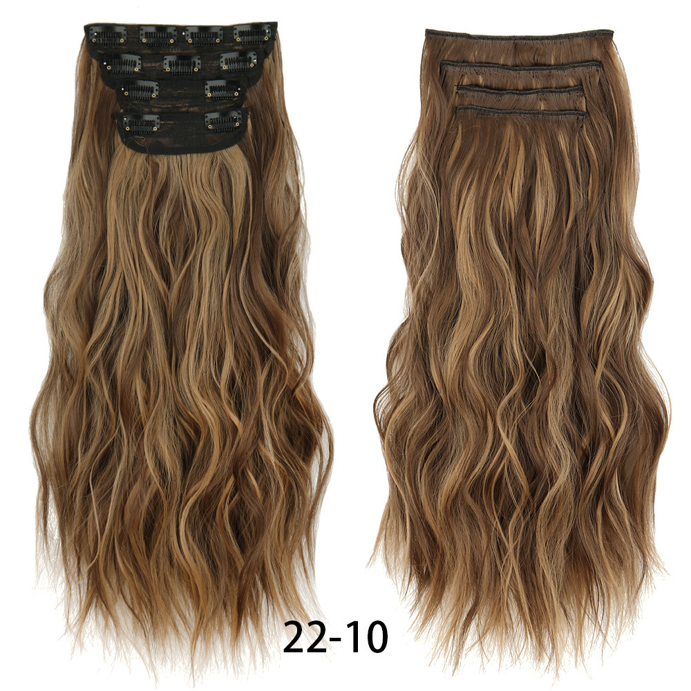 Lange Wellige Kunsthaar Extensions 4-teiliges Set Für Damen_voghion.com