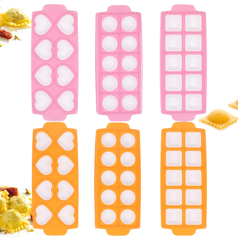 DIY Baking Kitchen Tools 10 Consecutive Square Round Heart-Shaped Italian Dumpling Mold Fondant Cake Decoration Mold