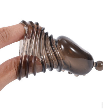 Jiaku penis sleeve, wolf tooth sleeve, long sleeve, condom, jade bead sleeve for men, erotic goods, flirting delay crystal sleeve 