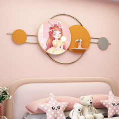 New Metal Art Children's Wall Hanging Picture 3D Fantasy Cartoon Wall Decor Crystal Ceramic Combination Wall Art and Shelf