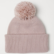 亚马逊工厂新款针织帽毛球可爱毛线冬帽加厚柔软跨境电商3-10岁帽