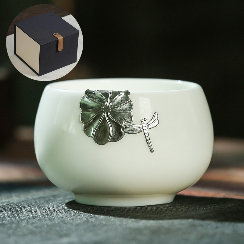 화이트 도자기 드라마 로터스 선물 상자