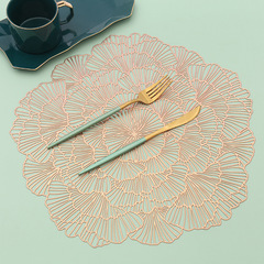 New Hollow Acacia Flower PVC Decorative Mat – Modern Minimalist Dining Table Mat for Western Restaurants, Non-Slip & Heat-Resistant for Mugs and Cups