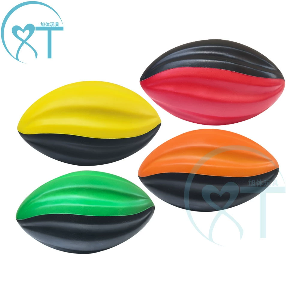 Трансграничный новый странный PU большой радуга двойной цвет футбол турбо спиральный футбол пены губка сплошной шар