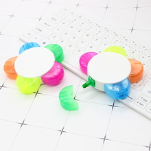 五色太阳花荧光笔5色花瓣儿童绘画涂鸦记号笔创意花朵荧光笔现货