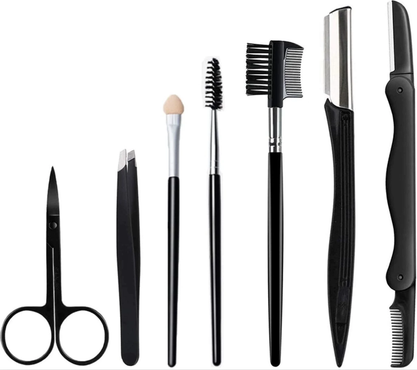 Eyebrow Trimming Kit, multi-piece grooming set with anti-scratch trimmer & precision tweezers