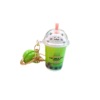 Cute milk tea, cup, metal transport, keychain, small bell, cat, Birthday gift, wholesale