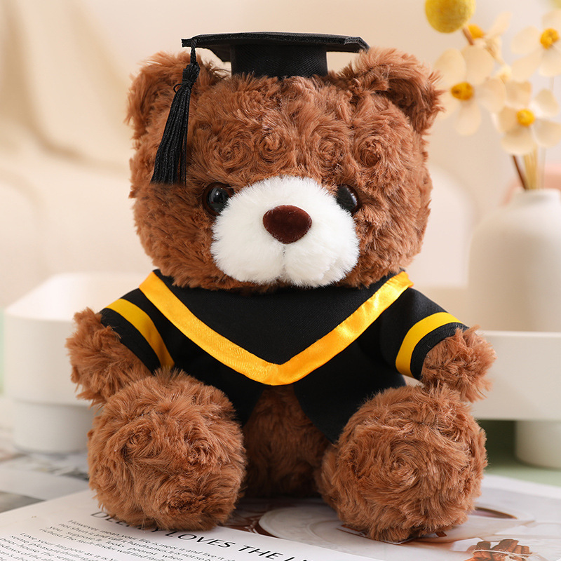Doctor oso juguete de peluche oso muñeca temporada de graduación de la universidad LOGO muñeca de tela lindo regalo para compañeros de clase