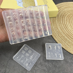 百变小樱卡通美甲模具小魔仙水母高透硅胶指甲穿戴甲装饰工具批发