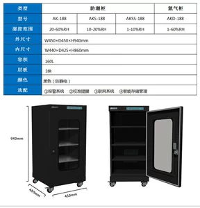 爱酷直销电子防潮柜实验室仪器显微镜防潮箱密封存储不锈钢干燥柜