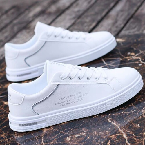 Men's Fashion White Sneakers, Spring New Trend Shoes, Versatile Soft Sole, Korean Style Breathable Sports Casual Shoes
