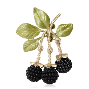 New European and American Style Cross-Border Enamel Blackberry Fruit Pendant Brooch Fresh Suit Clothing Women's Corsage Jewelry Pin
