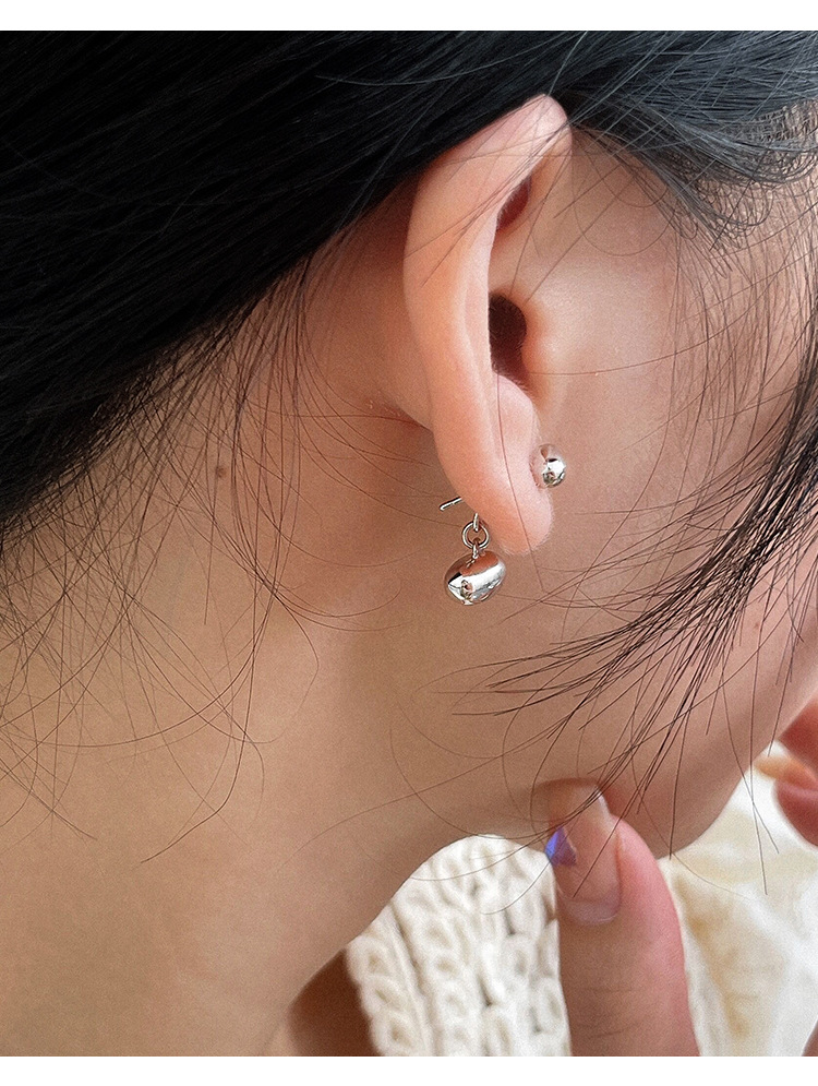 Women'S Gender 1 Pair 925 Sterling Silver Solid Color Ear Studs