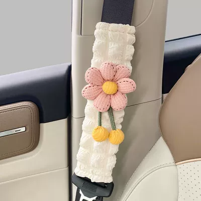 Sürətlər qutusu və əl tormozu başlıqları Shoulder Pads, Cute Flower Puff - white-style-pink-flowers-puff-shoulder-pads1