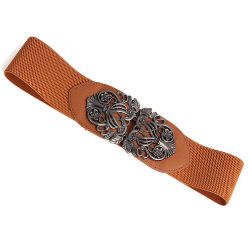 Hot-selling Korean style palace retro carved wide belt for women, versatile elastic waistband, wide belt wholesale