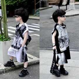 【2790】儿童潮酷套装夏季2025新款男童背心无袖宝宝夏装韩版两件