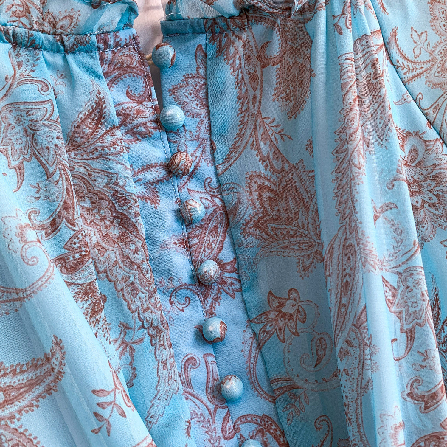 Elegant French Style Long Sleeve Dress Ruffled Collar Rope Waist Cinching Chiffon Printed Maxi Summer Retro Dress_ecoleips.com