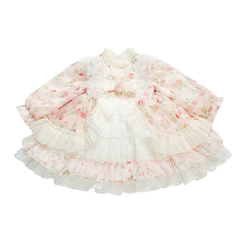 Небольшой наряд принцессы, весеннее платье, детская юбка, стиль Lolita, с цветочным узором, французский стиль