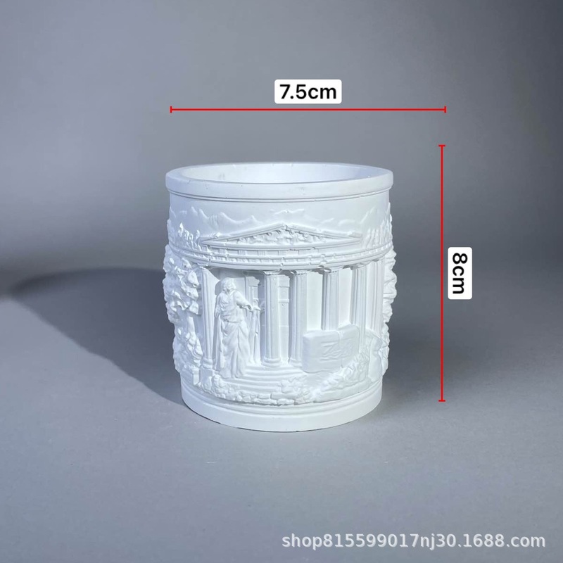 ヨーロッパ石膏空カップローマレリーフアロマキャンドル容器ディフューザー石容器収納中世クリエイティブ装飾品|undefined