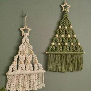 A generation of cotton rope woven Christmas tree Nordic handmade cotton rope Christmas tree ornaments finished