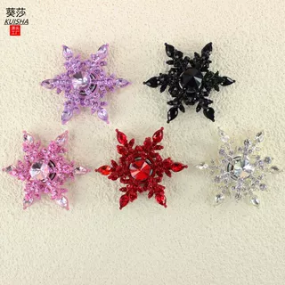 葵莎新款镶钻旋转雪花汽车出风口diy合金配件手机壳胸花鞋扣材料
